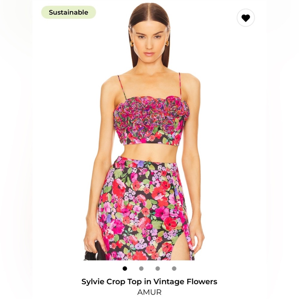 AMUR Floral Crop Top - Red and Purple